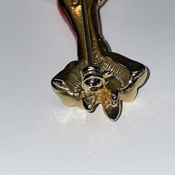 L’Officiel Italy Laura Fabbri Red Enamel Crystal Woman in Gown Brooch Pin - Picture 5 of 7